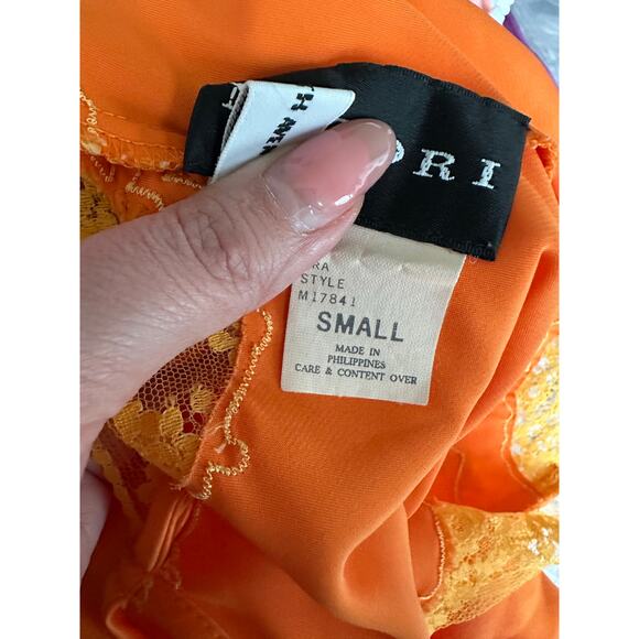 VINTAGE Natori Enchant Orange Satin & Lace Slip Small - Picture 5 of 5